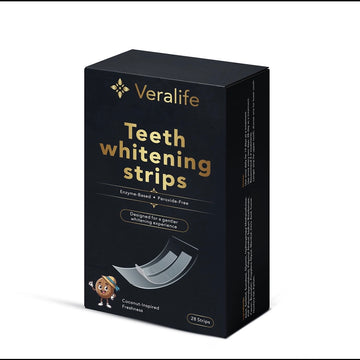 VeraLife Cocunut-freshness Teeth Whitening Strips • Peroxide-Free • Enzyme Based • Gentle on Sensitive Teeth (28 Strips)